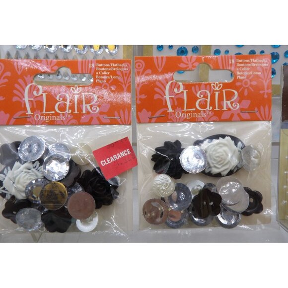 Mixed Lot Of Adhesive Gems & Buttons and Beads For Crafting & Scrapbooking - Picture 7 of 13